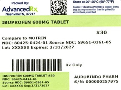 Ibuprofen 600mg #30 (Ibuprofen 600mg 80425 0424 01)